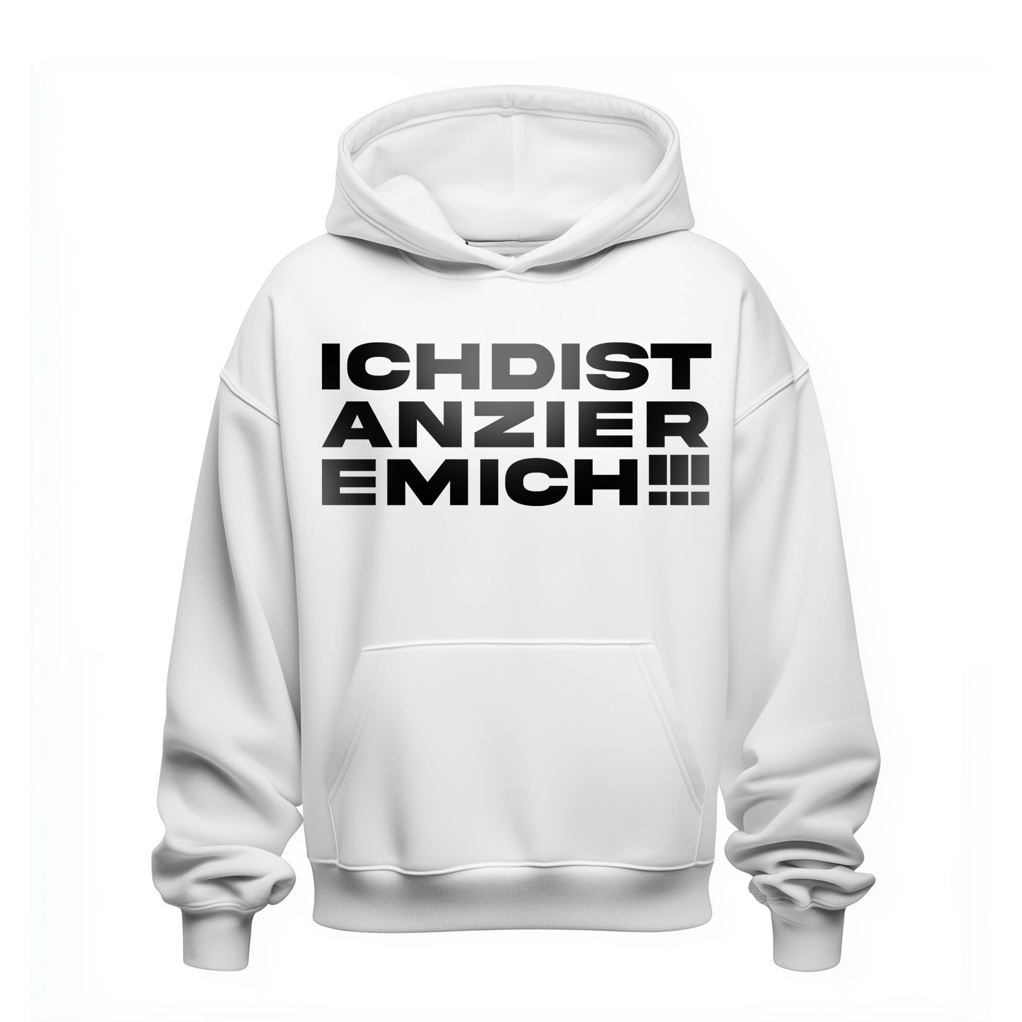Die Deutschen® - ICHDISTANZIEREMICH - Oversize Hoodie [white/black]